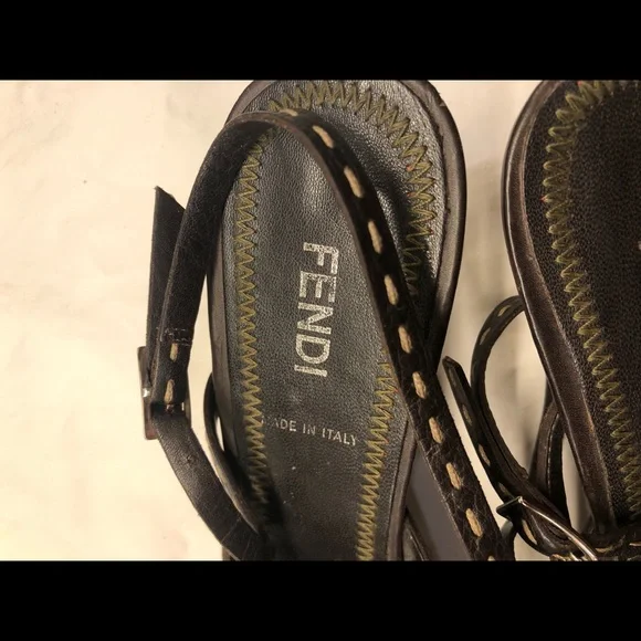 Fendi Black Leather Women's Shoes - Picture 8 of 9